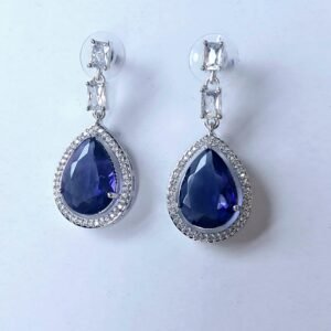 Purple Stone American Diamond Brass Drops | Garimas Lifestyle