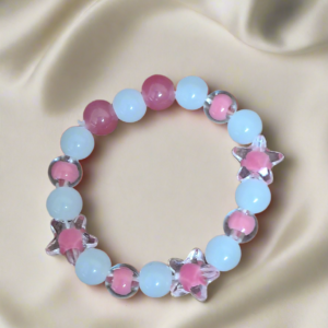 White Pink Glass Beads Necklace and Bracelet Set for Girls | GARIMAS