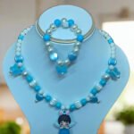 Blue Beads Necklace and Bracelet Set for Girls | GARIMAS