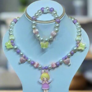 Purple Beads Necklace and Bracelet Set for Girls | GARIMAS