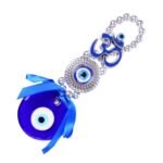 Evil Eye With Blue Pendant Decoration | Lucky Om Hanging Ornament Amulet For Car, Home And Office For Protection And Blessing