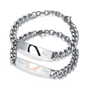 Couple Bracelet His Her Real Love Distance Stainless Steel - Garimas