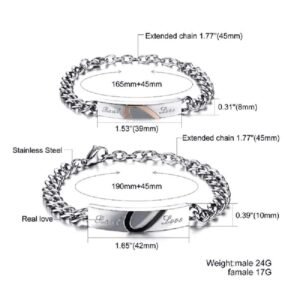 Couple Bracelet His Her Real Love Distance Stainless Steel - Garimas