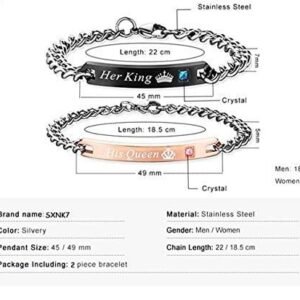 Couple Bracelet Set His Queen Her King Titanium Stainless Steel For Girls & Boys - Garimas