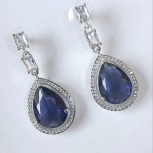 Purple Stone American Diamond Brass Drops | Garimas Lifestyle