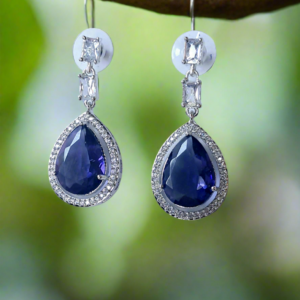 Purple Stone American Diamond Brass Drops | Garimas Lifestyle