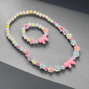 Girls Multicolor beaded Necklace with Bracelet | GARIMAS