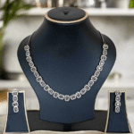 Black Rose Gold Plated  American Diamond Necklace Sets | Garimas Lifestyle