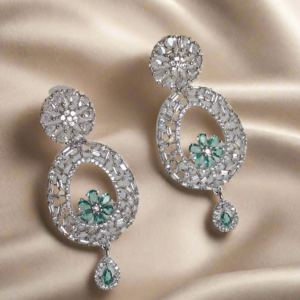 Aqua Green American Diamond Earring | Garimas Lifestyle