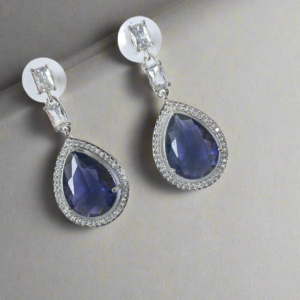 Purple Stone American Diamond Brass Drops | Garimas Lifestyle