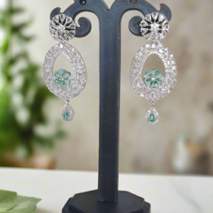 Aqua Green American Diamond Earring | Garimas Lifestyle