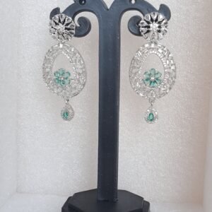 Aqua Green American Diamond Earring | Garimas Lifestyle