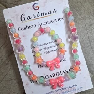 Girls Multicolor beaded Necklace with Bracelet | GARIMAS