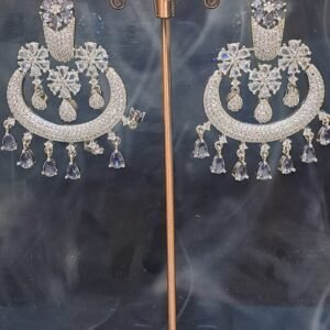 Purple American Diamond Dangler Earring Chadbali | Garimas Lifestyle