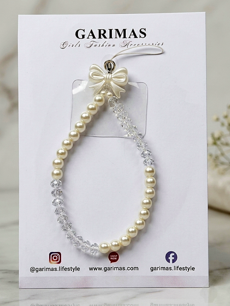1785478934877 Garimas- Pear and Crystal beaded mobile phone charm