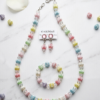 Garimas- Pastel Rainbow Beaded Necklace, Bracelet & Earrings Set for Girls