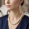 Garimas- Necklace Set with Pearls and Golden Metallic Beads with Earring